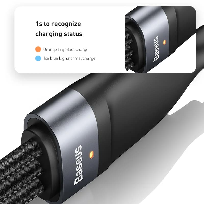 3-in-1 100W Fast Charging Cable with Type-C and Micro USB