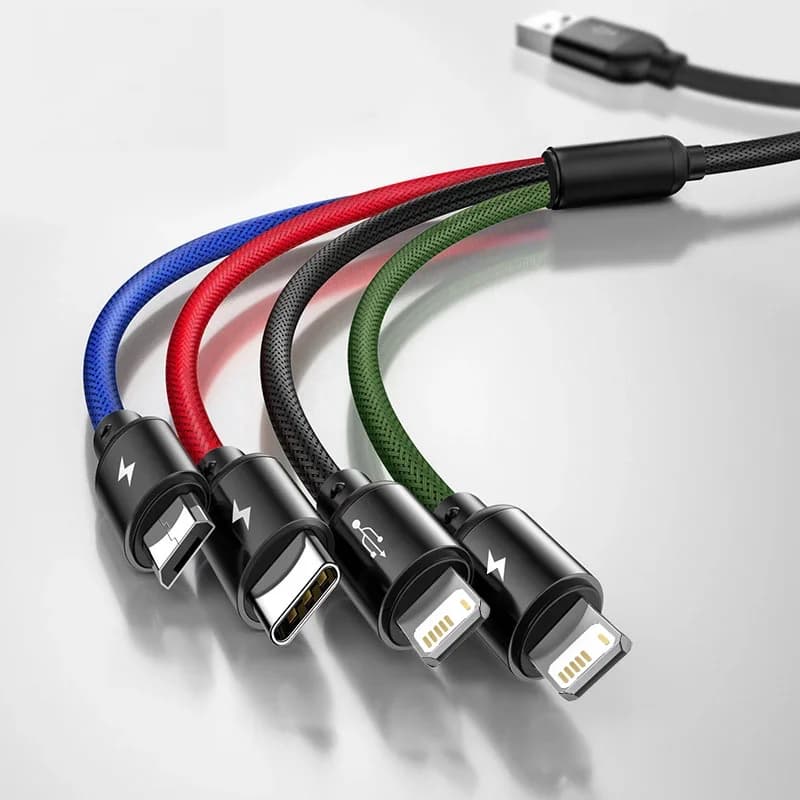 3-in-1 USB Charging Cable with Type-C, Micro and Lightning